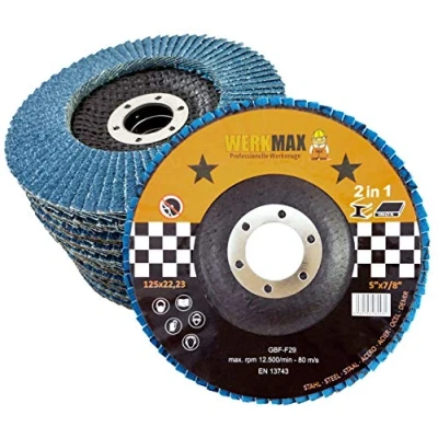 Bild av WFS fläktbrickor 125 mm 10 slipskivor korn 60 metall lamellskiva