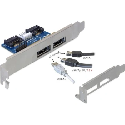 Bild av DeLOCK Slot Bracket 2x eSATAp 5V/12V with Low Profile