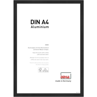 Bild av DEHA Design aluminium bildram Boston, 21x29,7 cm (A4), eloxal svart matt