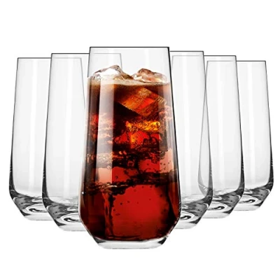 Bild av KROSNO Höga Dricksglas för Vatten och Juice Set med 6 480 ML Splendour samlingen Hiball &amp; Tumbler Crystal Glass Perfekt hem, restauranger fester Diskmaskin säker