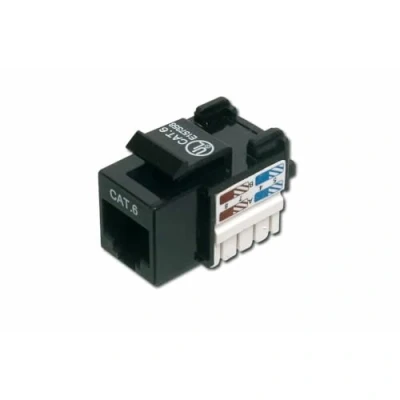 Bild av DIGITUS Keystone modul Cat 6 oskärmad RJ45 uttag 250 MHz 1GBase T AWG 26 22 verktygsfri montering svart