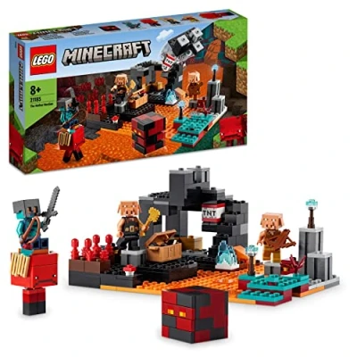 Bild av LEGO 21185 Minecraft Netherbastionen Byggleksaker, Modulärt Byggset som Innehåller Mob, Piglin Brute &amp; Strider Minifigurer, Leksaker för Barn från 8 år