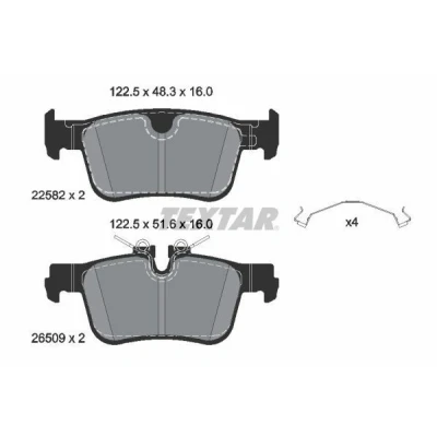 Bild av TEXTAR 2258201 Jeu de plaquettes frein préparé pour indicateur d&#039;usure avec accessoires VOLVO: XC60 II, V60 V90 II Break
