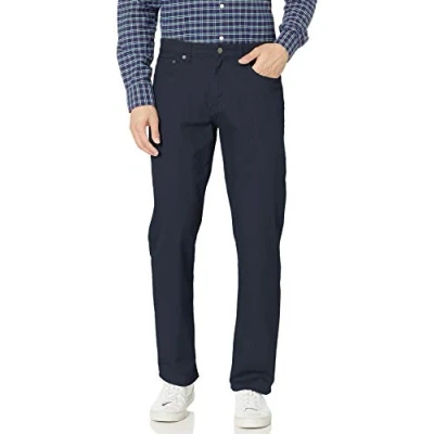 Bild av Amazon Essentials mäns avslappnad passform 5 ficka stretch twillbyxor, marinblå, 42 B x 28 L