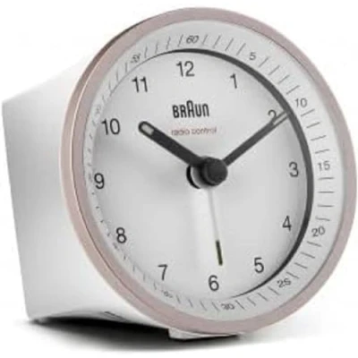 Bild av Braun BC07 alarm clock round quartz desktop white/pink