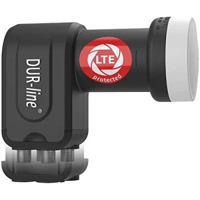 Bild av DUR line Ultra Quattro LNB endast för multiswitch svart med LTE filter [test mycket bra *] digital väderskydd, Full HD, 4K, premiumkvalitet