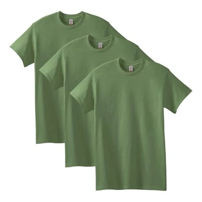 Bild av GILDAN herr T shirt i tung bomull, stil G5000, multipack, Militärgrön (3 pack), L