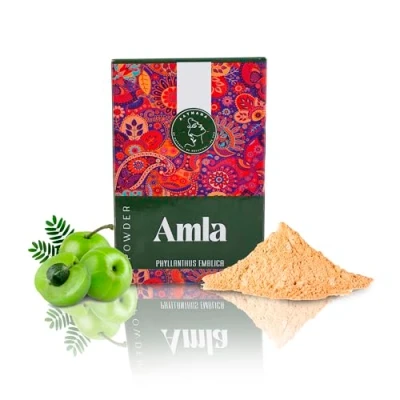 Bild av AATMANA Amla Pulver Emblica Officinalis Indiskt krusbärspulver Hårvård Starkt och långt hår för hårväxt Storlek 100 gram