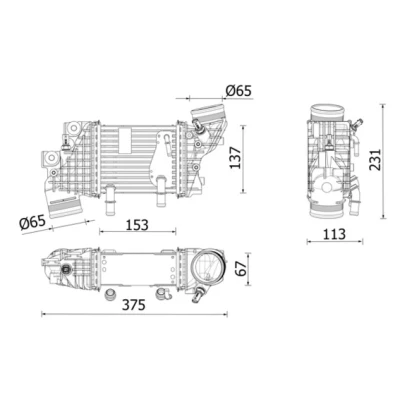 Bild av MAHLE ORIGINAL CI 663 000P Intercooler avec capteur
