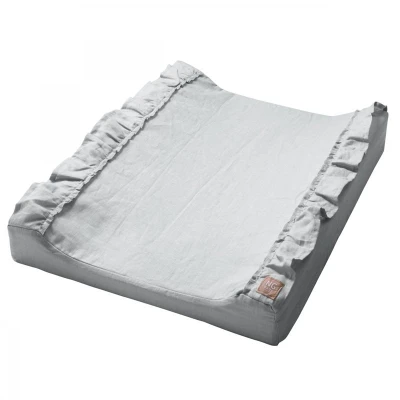 Bild av NG Baby skötbädd linne med volang, Light grey, grey volang