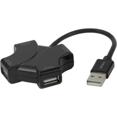 Bild av Deltaco USB Hub 4x A 4 porte Svart