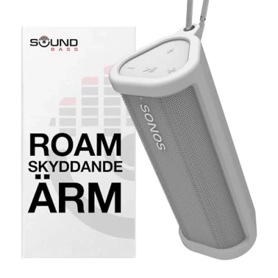 Bild av Slitstark skyddande bärväska i silikon för Sonos Roam Skydda din trådlösa Bluetooth högtalare med detta fodral (Vit)