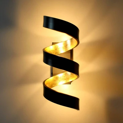 Bild av Eco Light LED vägglampan Helix, svart guld, 26 cm