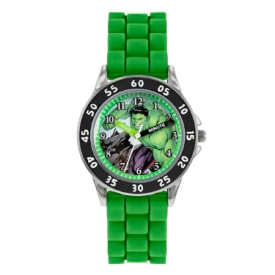 Bild av Avengers pojkar analog kvartsur med silikonarmband AVG9032, Grön, barnklocka karaktärer