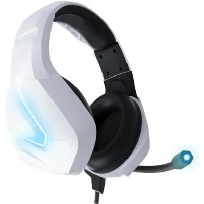 Bild av Orzly hörlurar PC spelheadset för PS5 PS4 Xbox One Nintendo Switch brusreducering, Over Ear, headset med LED lampor, gamer känslig mikrofon komfortbrusreducering kristallklarhet RX H20 vit Siberia utgåva