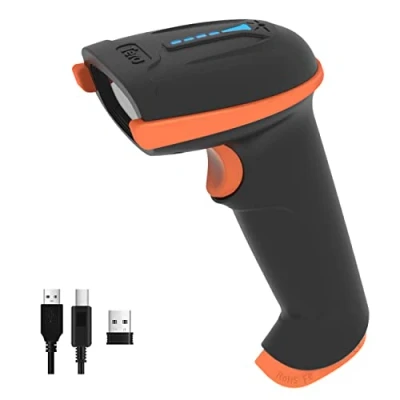 Bild av Tera Streckkodsskanner 1D 2D QR trådlös 2,4 GHz trådbunden USB 2,0 kabelansluten handskanner streckkodsläsare 5 Mil upplösning 100 m räckvidd, skärmskanning stöd, uppgraderingsmodell D5100