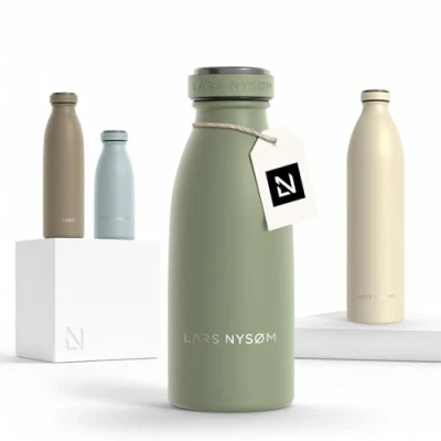 Bild av LARS NYSØM rostfri vattenflaska 350ml, 500ml, 750ml, 1L, 1,5 liter Termosflaska lämplig för kolsyrat Läcksäker sport, utomhus, skola