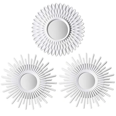 Bild av Väggspegel 3 Pack BONNYCO Vita Speglar för Vardagsrum, Hem Dekoration &amp; Sovrum Rund Spegel Hängning Väggdekoration Små och Tillbehör Gåvor Kvinnor, Mammor