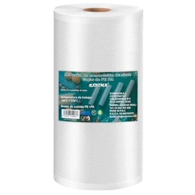 Bild av EXNIMA, 2 vakuumförpackningar, vakuumförpackning, återanvändbara vakuumförseglingsmedel, våffelvakuumpåsar för matförvaring, vakuumpåsar kök, 28 x 1 500 cm.