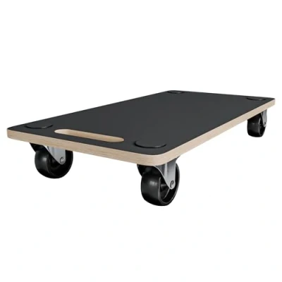 Bild av Amig Lastplattform med hjul Rektangulärt roterande stöd 4 halkfria mattor 58 x 29 cm Maximal belastning: 200 kg hjul: 2 broms MDF FSC certifierad Svart