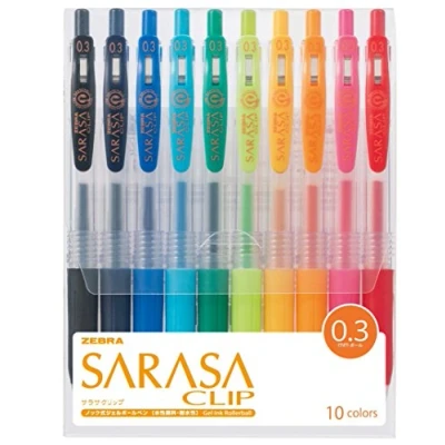 Bild av Zebra Sarasa Clip 0,3, 10 färgset (JJH15 10CA)