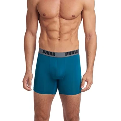 Bild av PUMA 3 pack Performance boxershorts för män, Röd/grå/blågrön, L
