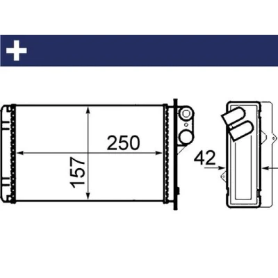 Bild av MAHLE ORIGINAL AH 67 000S Radiateur De Chauffage avec support, accessoires pièces d&#039;assemblage RENAULT: Scénic 1, Megane Scenic