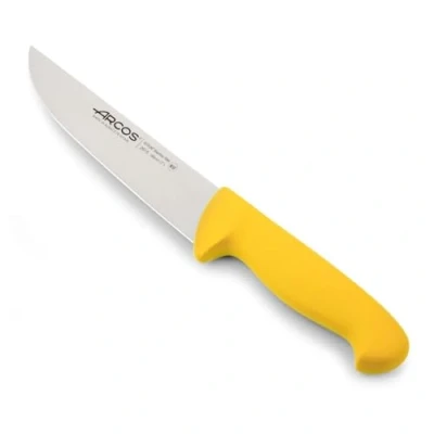 Bild av Arcos Range Slaktarkniv Nitrum rostfritt stål. Biffkniv. Polypropylenhandtag i gult. Färgidentifieringssystem för långvarig och tung användning. Serie 2900. Färg gul.