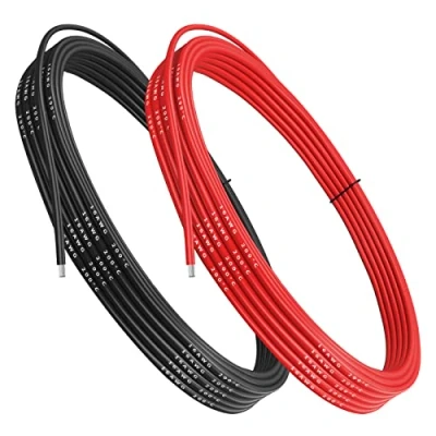 Bild av Makerfire 16 Gauge silikontråd mjuk och flexibel låg impedans (2,5 m svart 2,5 röd) (8.2ft Black and 8.2ft Red)