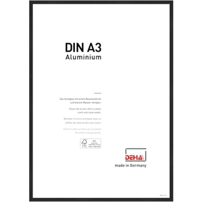 Bild av DEHA Design aluminium bildram Boston, 29,7x42 cm (A3), eloxal svart matt