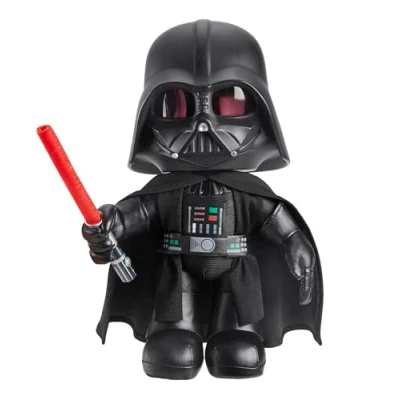 Bild av Star Wars Darth Vader mjukisleksak med röstförvrängare och ljussabel. Samlarpresent, HJW21