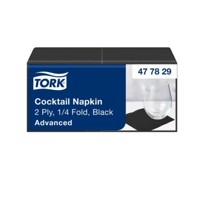 Bild av Serviet Tork Advanced 24x24 cm 2 lag Sort,200 stk/pk