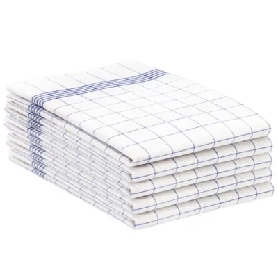 Bild av Zollner set med 5 kökshanddukar, 50x70 cm, 100% bomull, 170 g/m², blå rutig