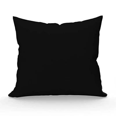 Bild av Taie d&#039;oreiller en coton 57 fils 63x63 cm UNI noir, par Soleil d&#039;ocre