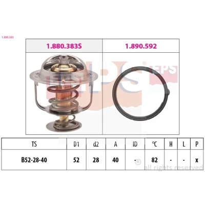 Bild av EPS 1.880.383 Thermostat d&#039;eau 82 52 Made in Italy OE Equivalent avec joint d&#039;étanchéite MAZDA: 2 3/5 portes, 5, 3 5 portes