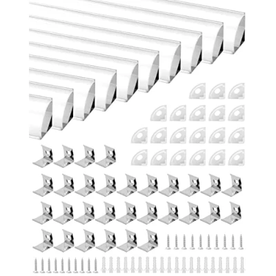 Bild av QWORK® LED profil i aluminium, V form, 10 x 1 m, aluminiumprofil för remsor, kanal, med monteringsmaterial