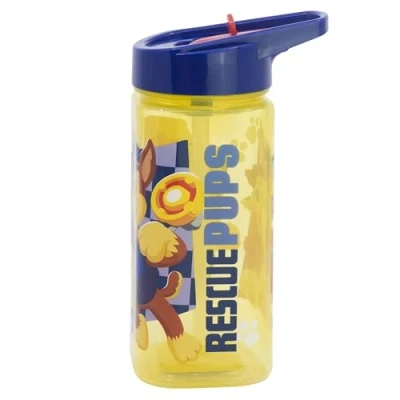 Bild av Fyrkantig, återanvändbar vattenflaska med inbyggt sugrör, 510 ml Paw Patrol