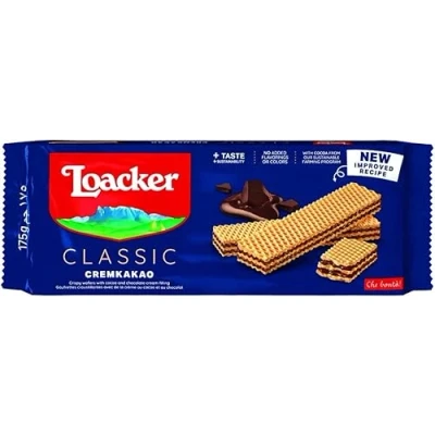 Bild av 6x Loacker Wafer Cremkakao våffelblandning av kakao och choklad 175 g