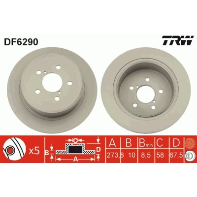 Bild av Bromsskiva TRW DF6290