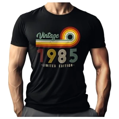 Bild av T shirt för män 40 årsdagen. Födelsedag: Original mognad perfektion sedan årgång 1985 år, Vintage, XL