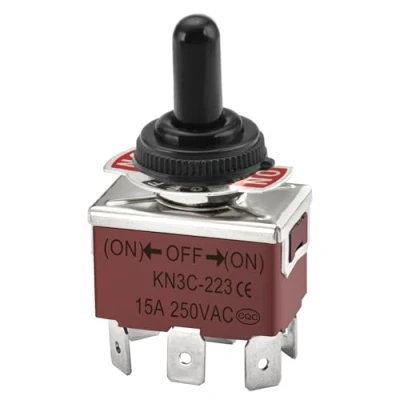 Bild av Heschen momentan DPDT metall vippbrytare (ON)/OFF/(ON) 3 lägen 15A 250 VAC 6 CE terminaler