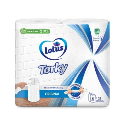 Bild av Tork Torkrulle Lotus Torky 1 lag vit 12/fp