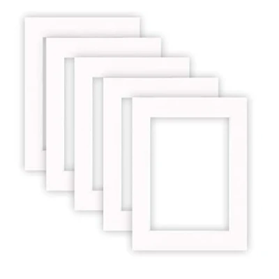 Bild av nielsen Conservation Passepartout kartong 1,5 mm set med 5 st yttre format 30x40 cm för bildformat 20,5x29,5 (DIN A4) rent vitt (ljusvit) slät yta