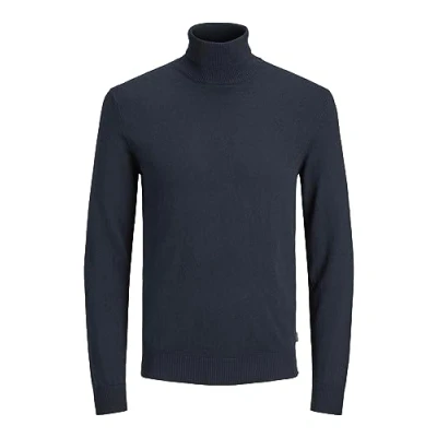 Bild av Hombres CAMISA de PUNTO JACK &amp; JONES cuello rollo delgado Suéter redondo clásico Manga larga Básico JJEEMIL, Color:Dark Blue, Size:XL