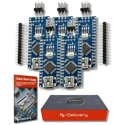 Bild av AZDelivery 5 x AZ Nano V3 Board med Atmega328 CH340 100% kompatibel inklusive e book