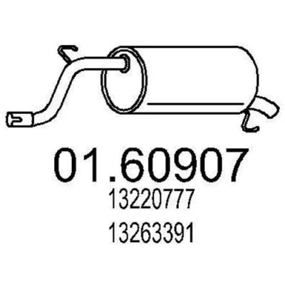 Bild av MTS 01.60907 Silencieux arrière 1020 OPEL: Corsa D 3/5 portes, E portes