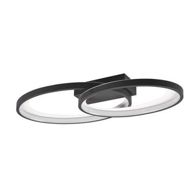 Bild av Reality Leuchten LED taklampa Malaga med 2 ringar, svart