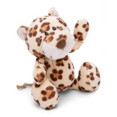 Bild av Gosedjur Leopard 20cm beige mjuk leksak gjord av plysch; Gullig att gosa och leka med, för barn vuxna: utmärkt present