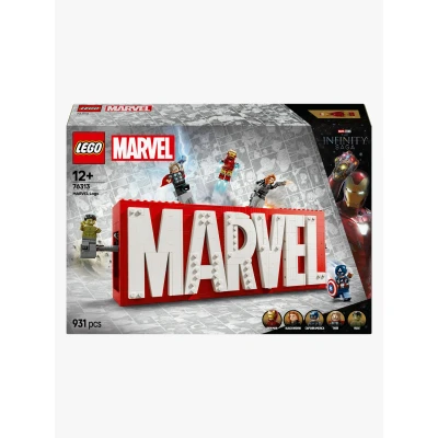 Bild av LEGO Super Heroes 76313 MARVEL logotyp och minifigurer