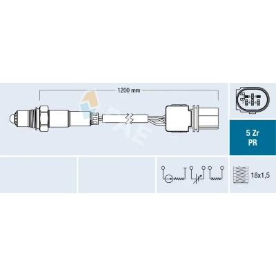 Bild av FAE 75050 Sonde lambda VOLKSWAGEN: GOLF 6, New Beetle 3/5 portes, Touareg I, AUDI: A4 B7 Berline, Avant, Q7, PORSCHE: Cayenne
